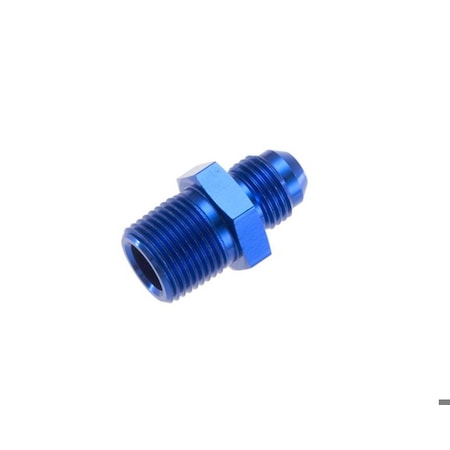 ADAPTER FITTING 6 AN Male To 18 NPT Male Straight Anodized Blue Aluminum Single